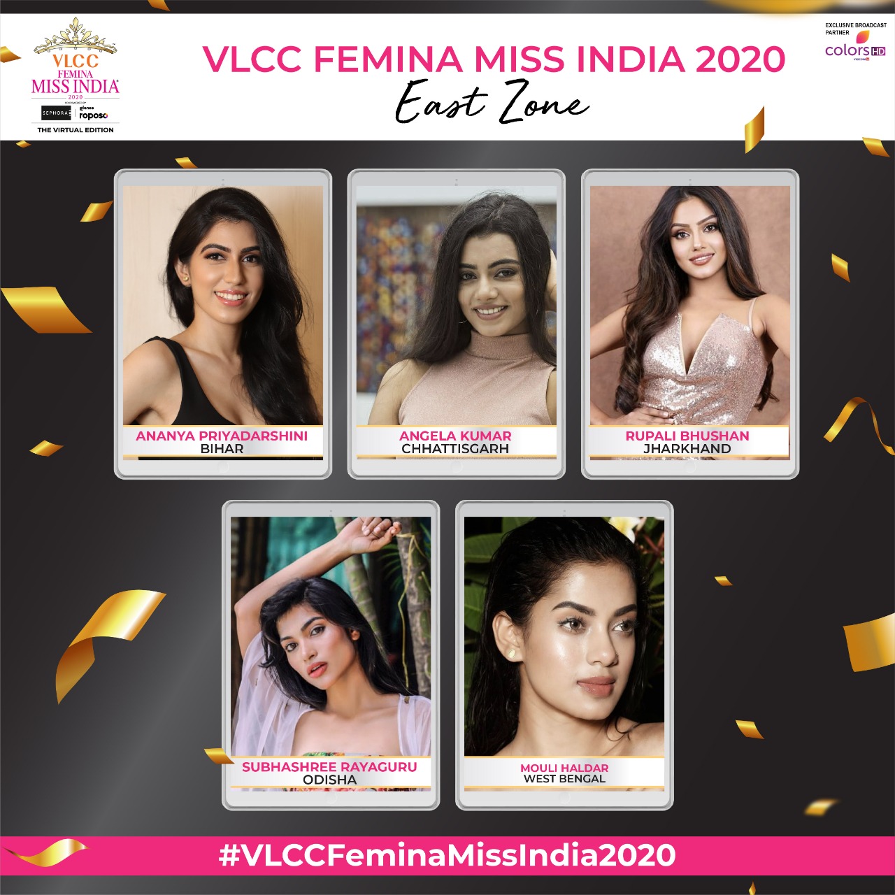 VLCC Femina Miss India State Winner Name 2020 Contestant List North West East Zone 