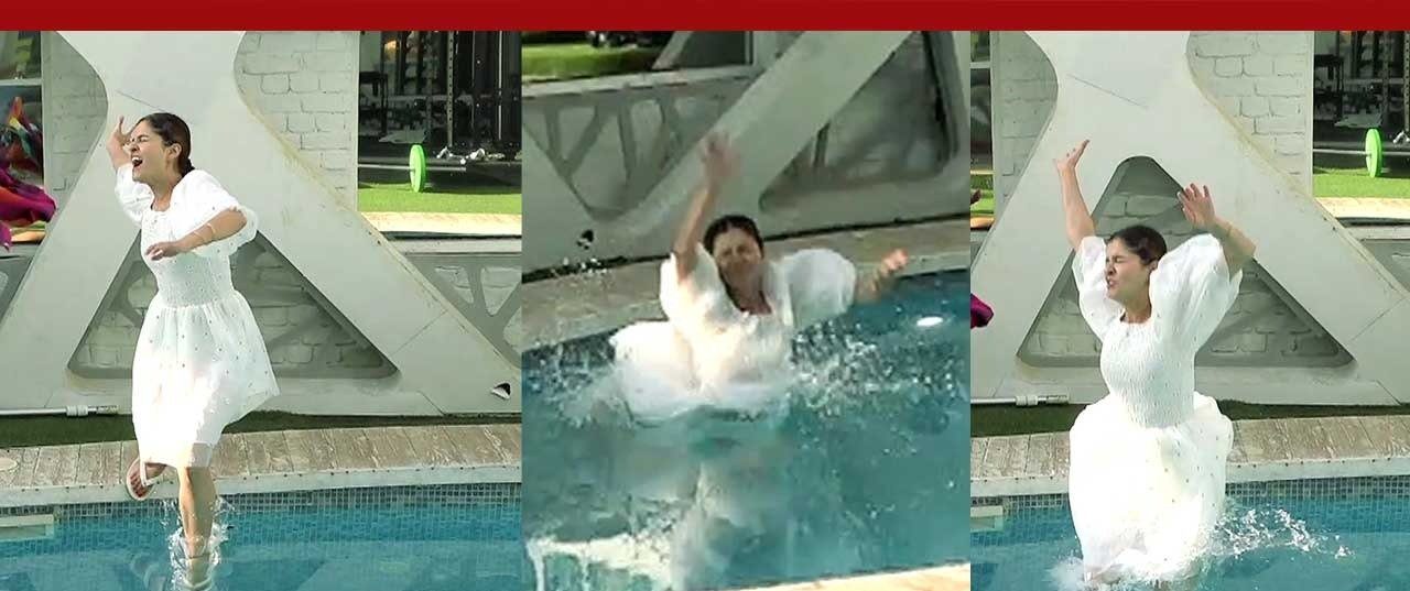 Bigg Boss 14 28th January 2021 Latest Episode: Rubina Dilaik fall down in pool & Aly Saves Her