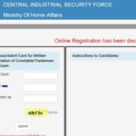 CISF Tradesman Constable Admit Card 2021 Download Hall Ticket Recruitment Exam