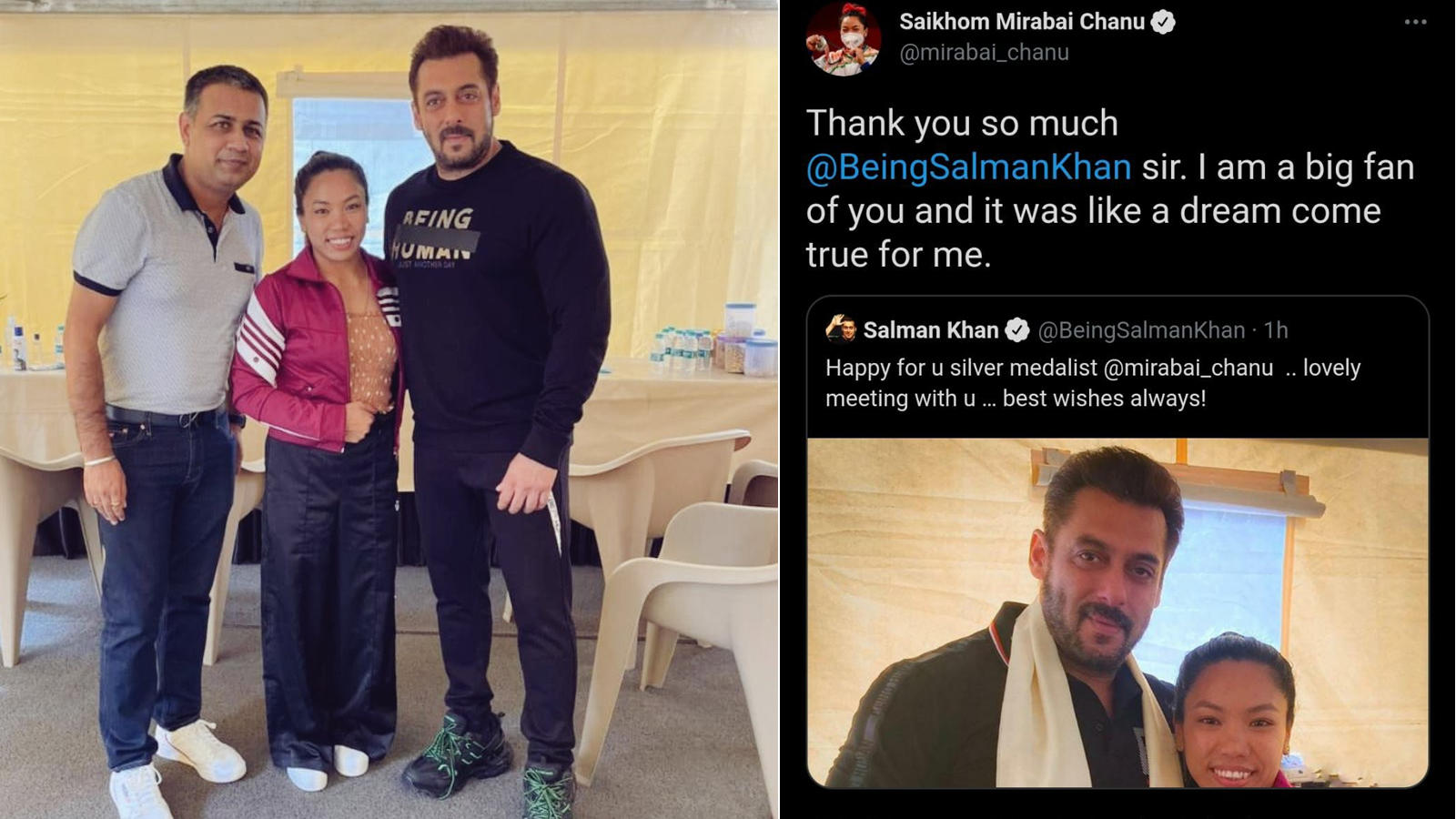 Salman Khan's Latest Picture With Mirabai Chanu