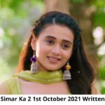 Sasural Simar Ka 2 1st October 2021
