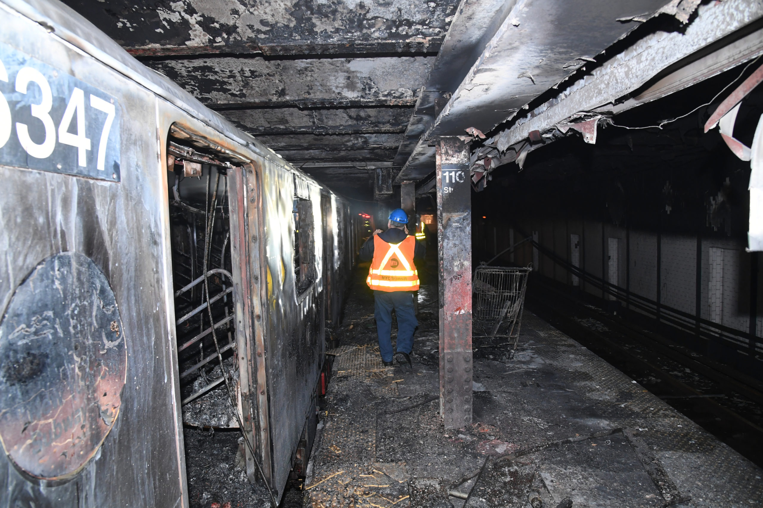 Train Catches Fire in NY Subway
